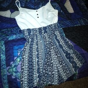 J for Justify large blue/white romper